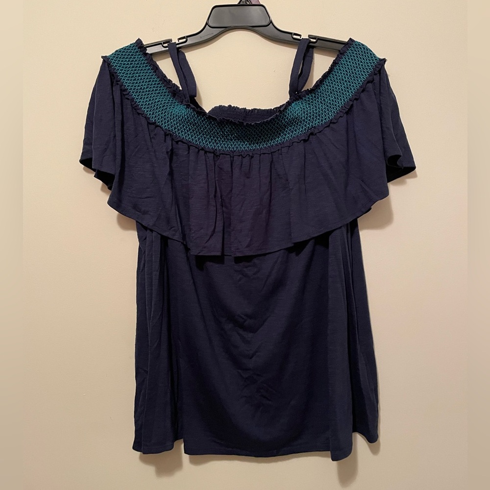 3X Terra & Sky Blue Blouse